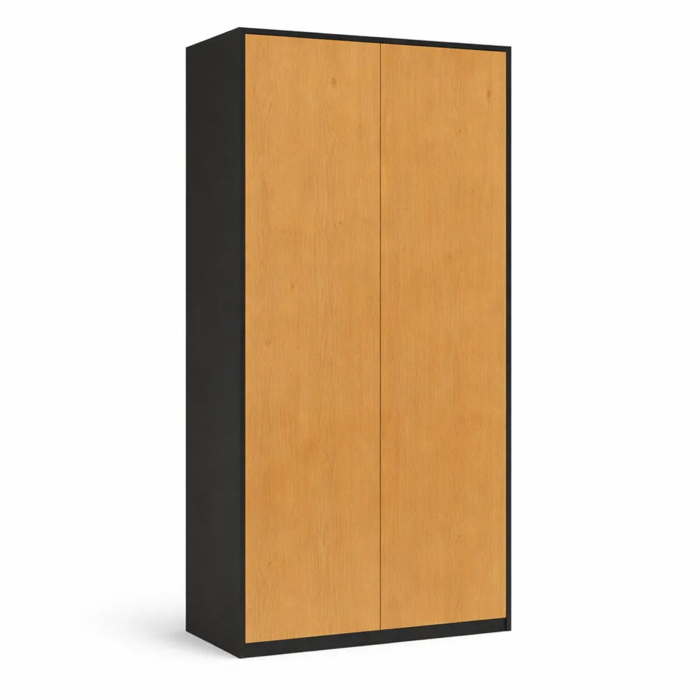 Grande armoire moderne pour chambre enfant ou adulte avec rangement vêtements et jouets, montage inclus, 2 portes
