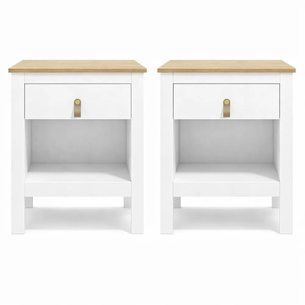 Ensemble de 2 Tables de Nuit Modernes avec Tiroir et Espace de Rangement