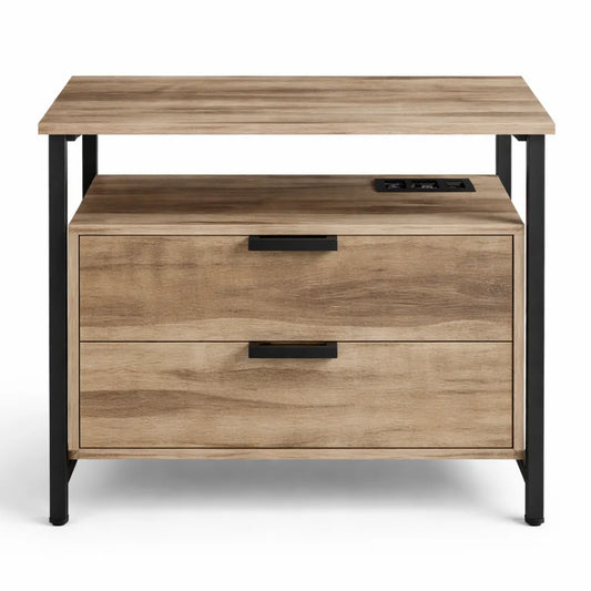 Table d'appoint fonctionnelle avec prise intégrée et rangement