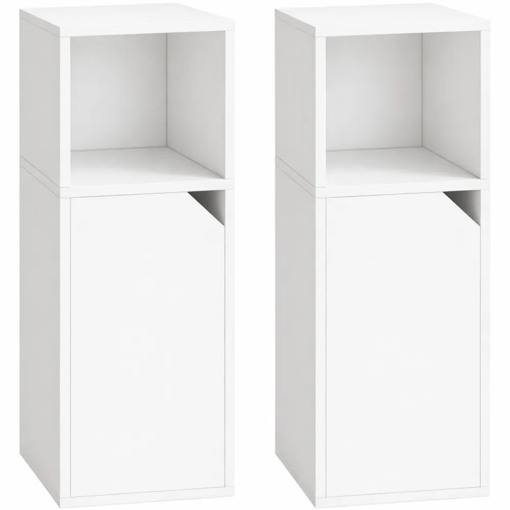 Table de Chevet Étroite avec Compartiment et Porte