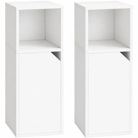 Table de Chevet Étroite avec Compartiment et Porte