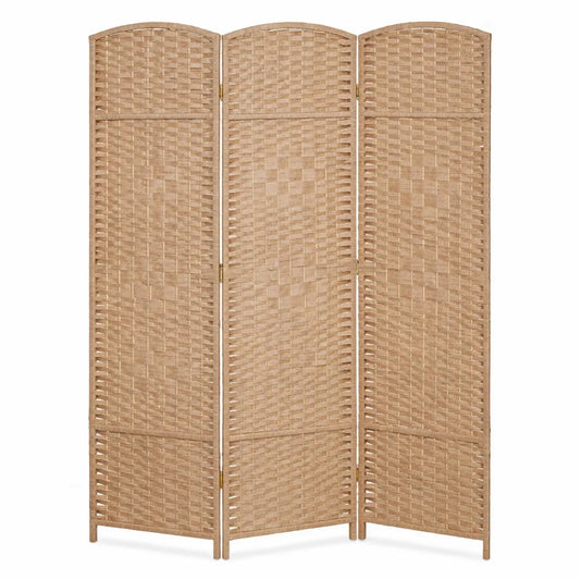Paravent décoratif en bois et papier tressé, 170x120 cm