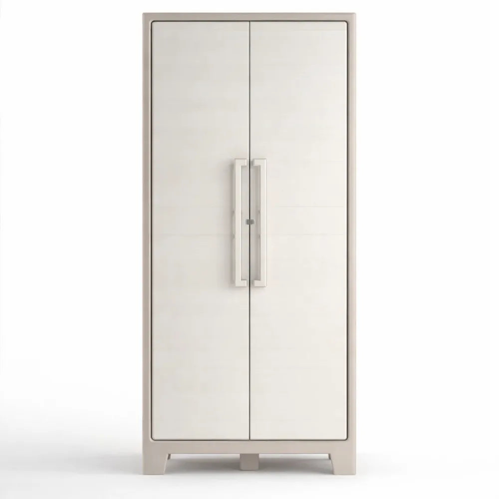 Armoire Haute en Résine avec Étagères Ajustables pour Cuisine et Garage