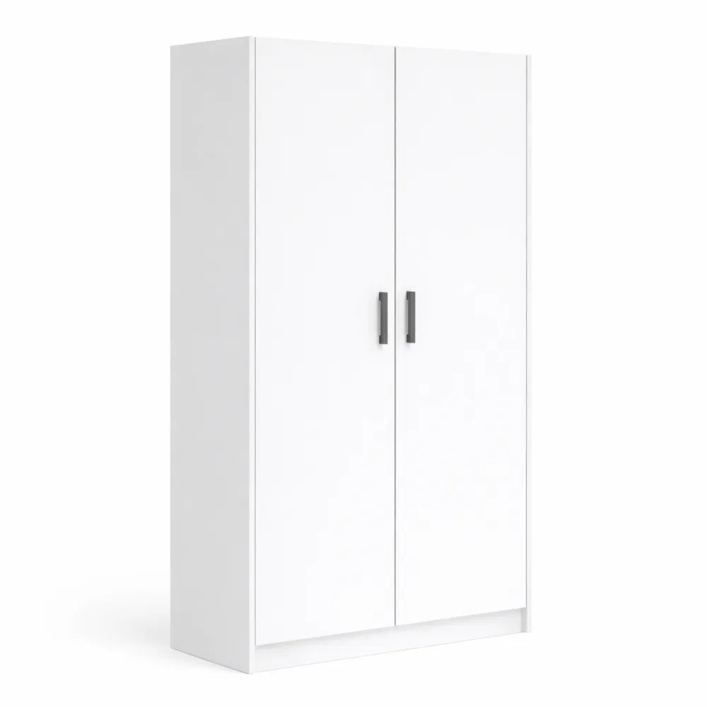 Armoire de rangement polyvalente avec portes et étagères, blanc mat