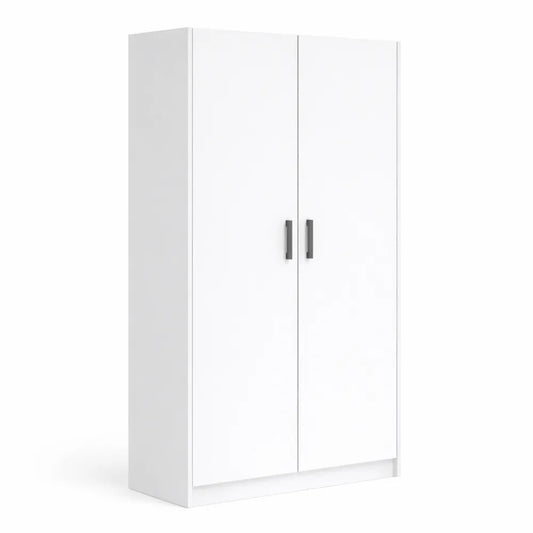 Armoire de rangement polyvalente avec portes et étagères, blanc mat
