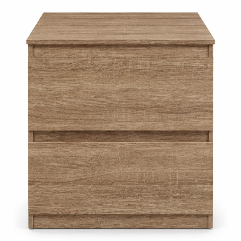 Commode à 2 tiroirs en bois finition naturelle