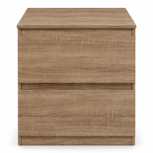 Commode à 2 tiroirs en bois finition naturelle