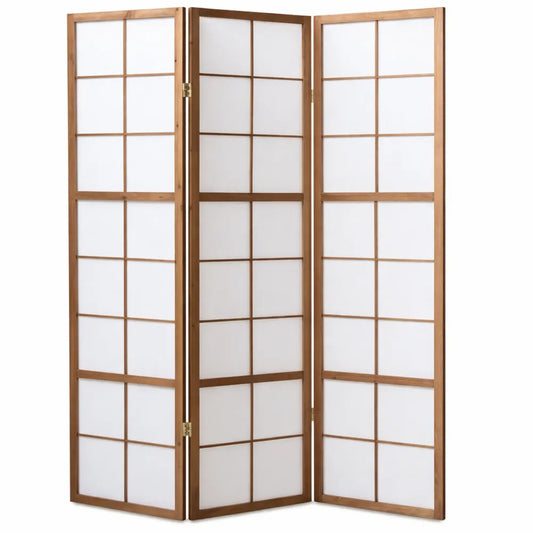 Paravent en Bois de Style Japonais à 3 Panneaux