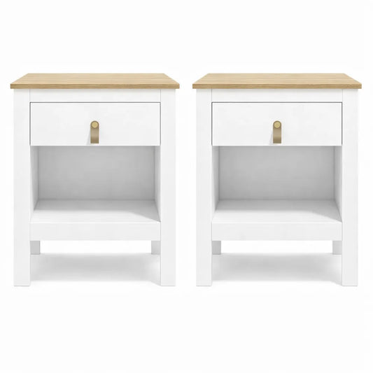 Ensemble de 2 Tables de Nuit Modernes avec Tiroir et Espace de Rangement